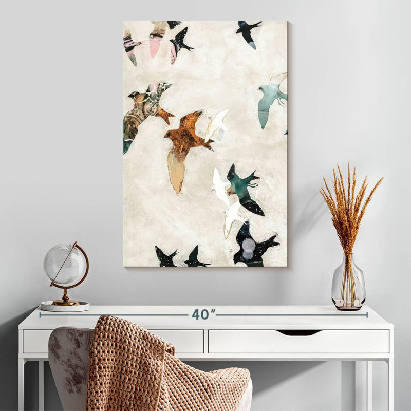 Oiseaux abstraits I, H 30 po x l 20 po