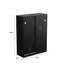 Armoire à chaussures blanche minimaliste avec structure à 6 couches et porte coulissante, pouvant contenir plus de 30 paires d'armoire en marbre noir pratique