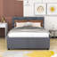 Lit plateforme tapissier avec lit gigogne simple et tête de lit-653591830-653591828