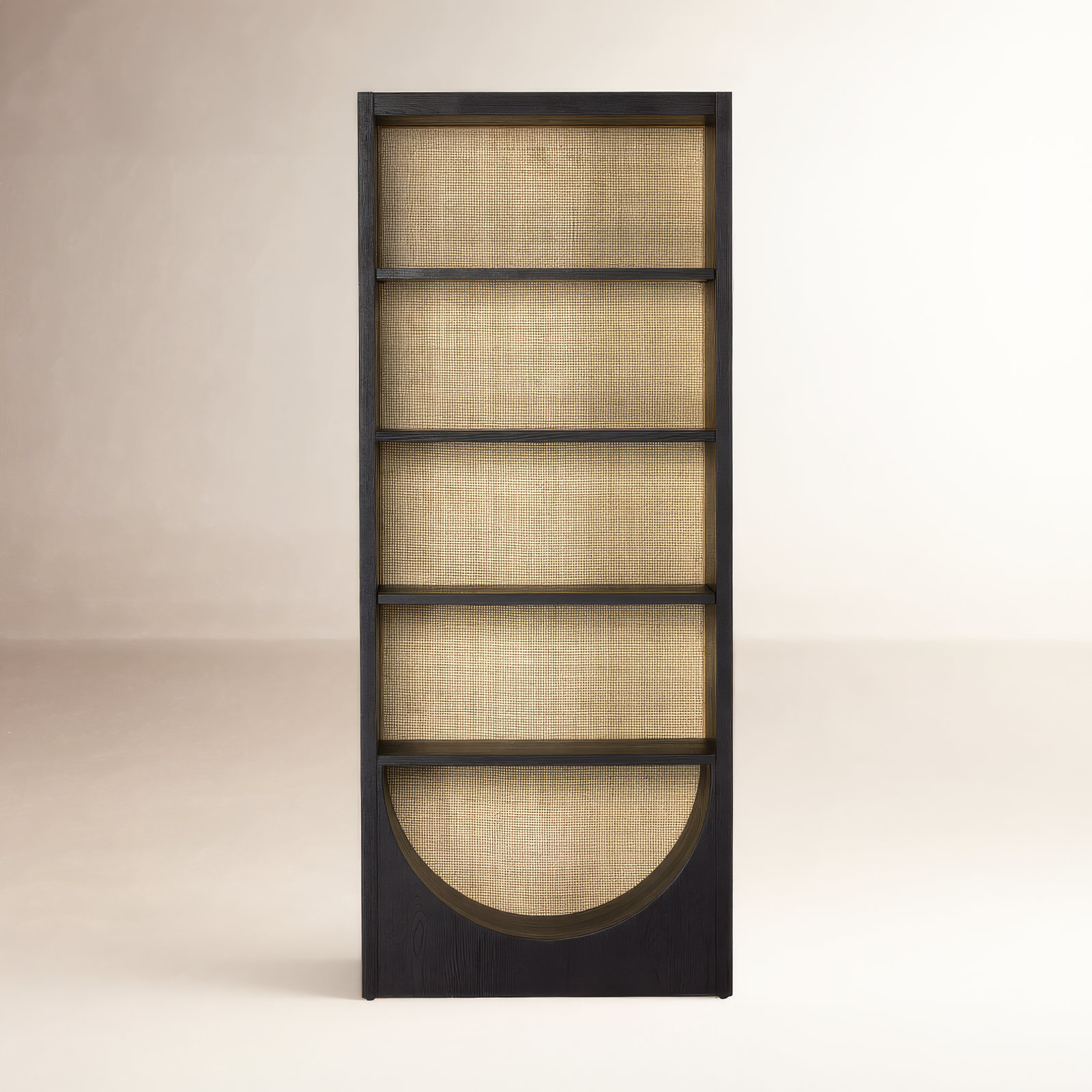 Macneil 35" Oak Bookcase, Brushed Ebony