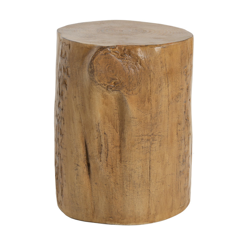 Achilles 16.25'' Rustic Hand-Painted MGO Tree Stump Side Table
