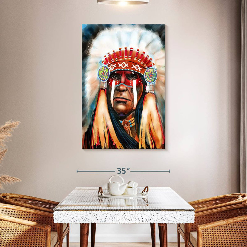 Lelar Native Indian Chief, 48" H x 32" W