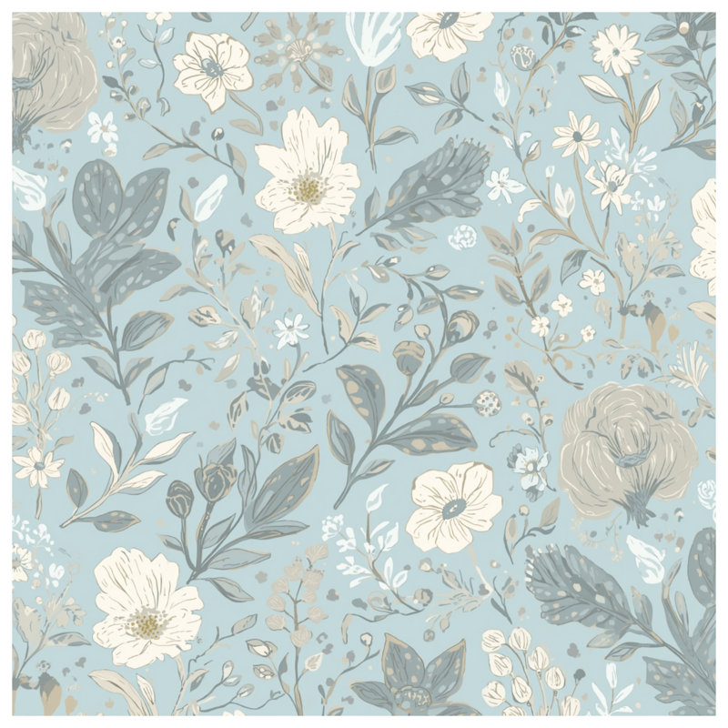 Rideaux à motif floral bleu, voilages et voilages à motif floral - 1 panneau, Transparent, 50" x 80" - 1 Panel