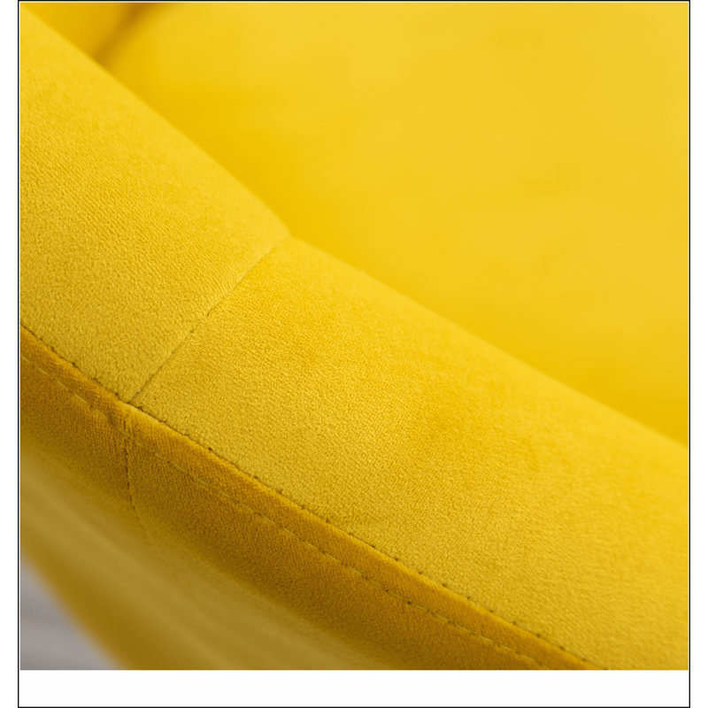 Fauteuil d'appoint pivotant en velours capitonné, Jaune