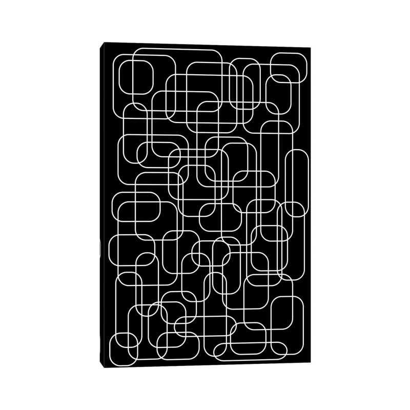The 70's (Black) - Wrapped Canvas Painting, 20.32 cm H x 30.48 cm W