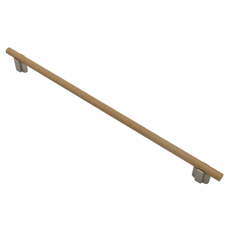 Visturo Smooth 12 5/8" Center to Center Bar Pull, Matte Nickel/Satin Brass, 12 5/8"