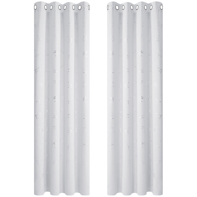 Radmilla Blackout Curtain Pair, 46cm Width x 229cm Drop, Greyish White