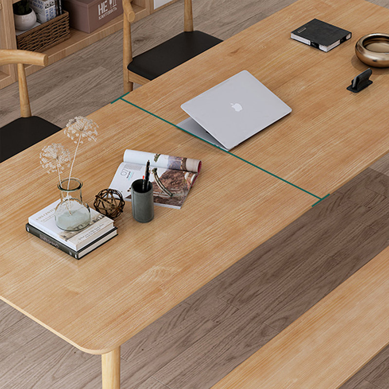 Bureau rectangulaire en bois massif Burlywood, H 29,53 po x l 62,99 po x P 31,5 po