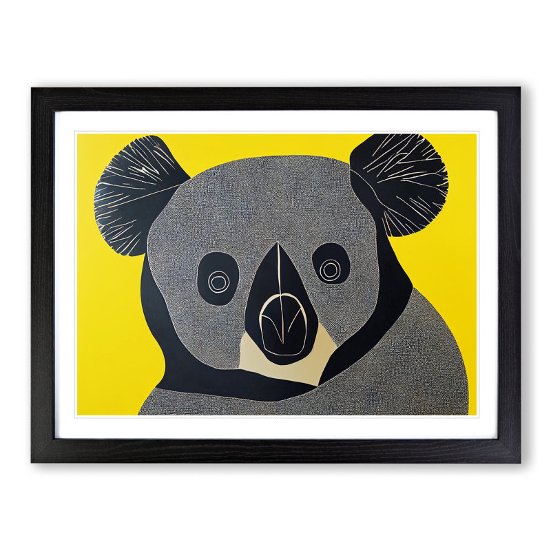 An Abstract Koala Bear - Framed Print, Black, 25cm H x 34cm W x 2cm D
