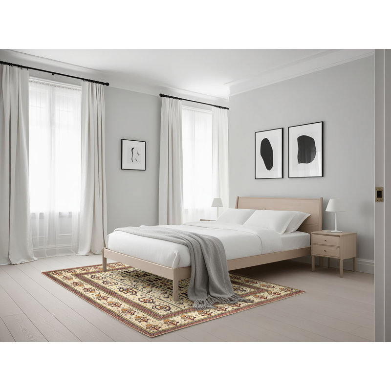 Tapis beige/brun contemporain, Rectangle 5 pi x 7 pi