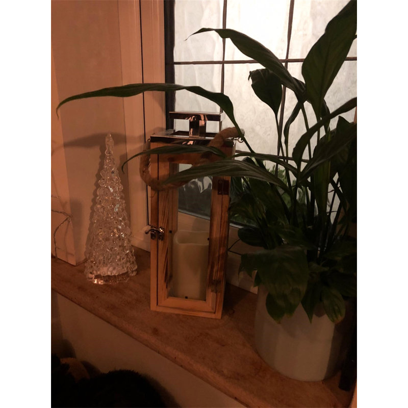 Kelsey 26cm Battery Powered Integrated LED Outdoor Lantern with Electric Candle