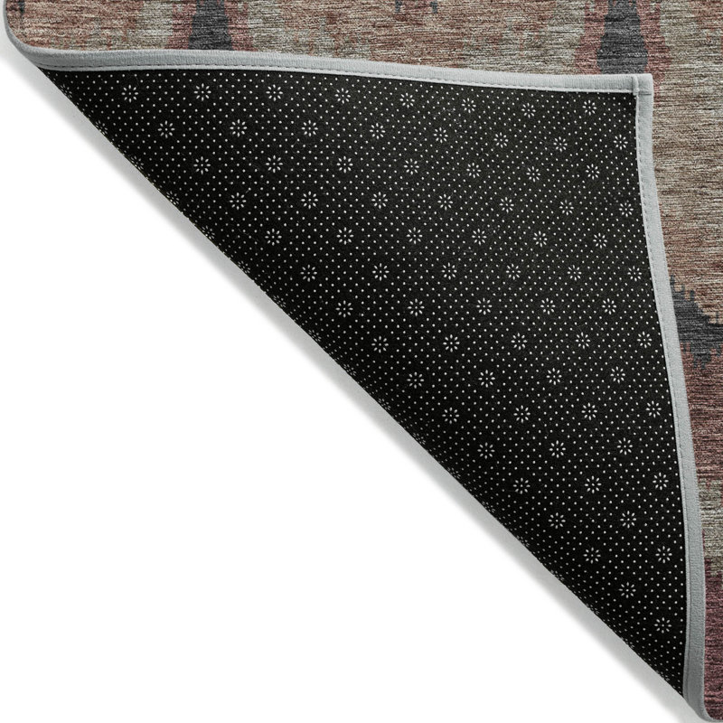 Tapis intérieur lavable beige et gris anthracite ikat 3 pi x 5 pi