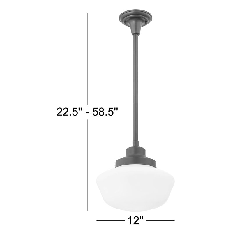 Wade Logan Belby Brushed Bronze With Opal Pendant Light, Brushed Bronze