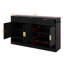 59.1" Farmhouse Sideboard Buffet With 3 Drawers & 4 Doors, Storage Cabinet With Adjustable Shelf & Open Compartments-1699832411