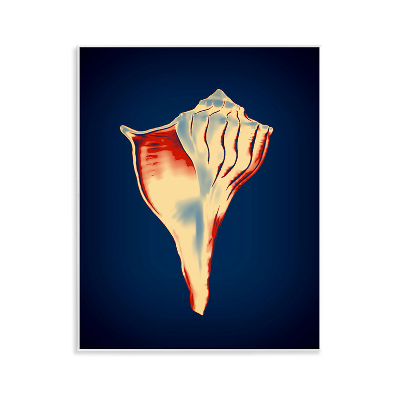  Lightning Whelk on Blue Wall Plaque Art by Graffi*tee Studios