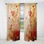 «Kourtney God and Red Floral Japanese Tiles I» - Rideau Botanicals - Velours obscurcissant - 1 panneau-1192232814