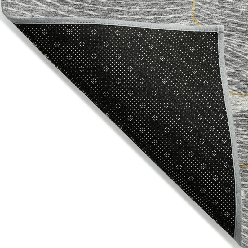 Tapis intérieur gris lavable abstrait 9 pi x 12 pi HomeRoots