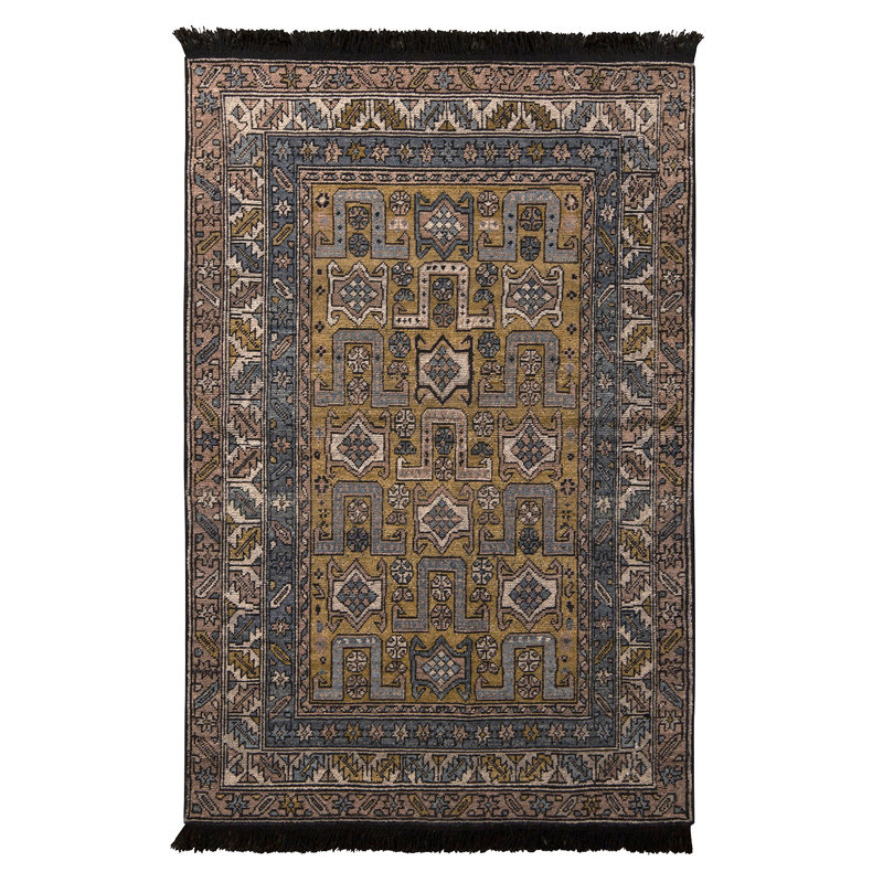 Burano Hand Knotted Wool Geometric Area Rug, Rectangle 10' x 14'