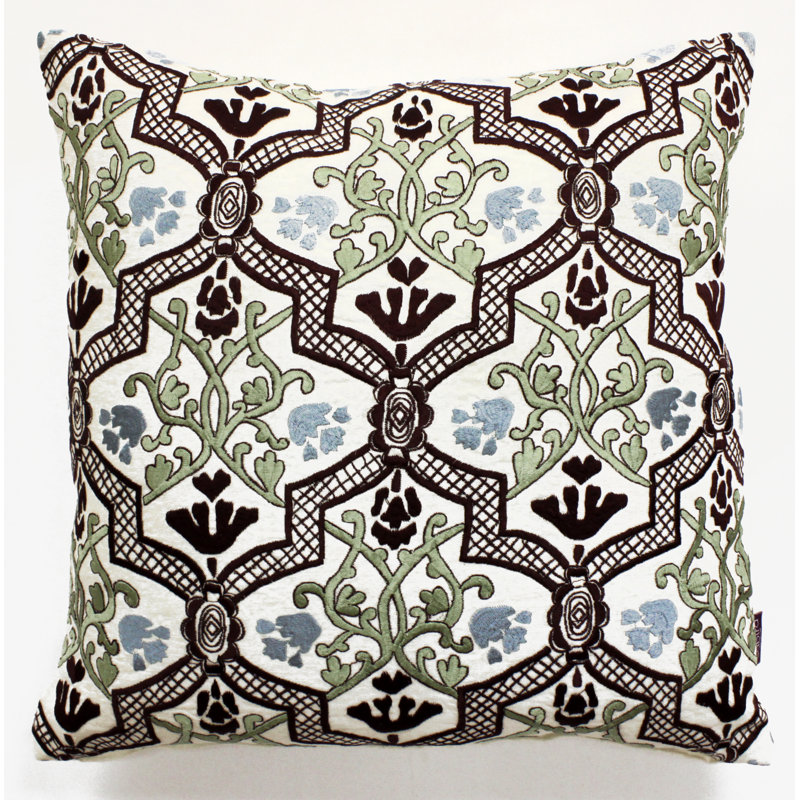 Embroidered Linen Throw Pillow