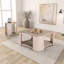 Table basse carrée Mobilya en bois d'hévéa massif et contreplaqué, 107 cm (L) x 107 cm (P) x 46 cm (H), avec roulettes