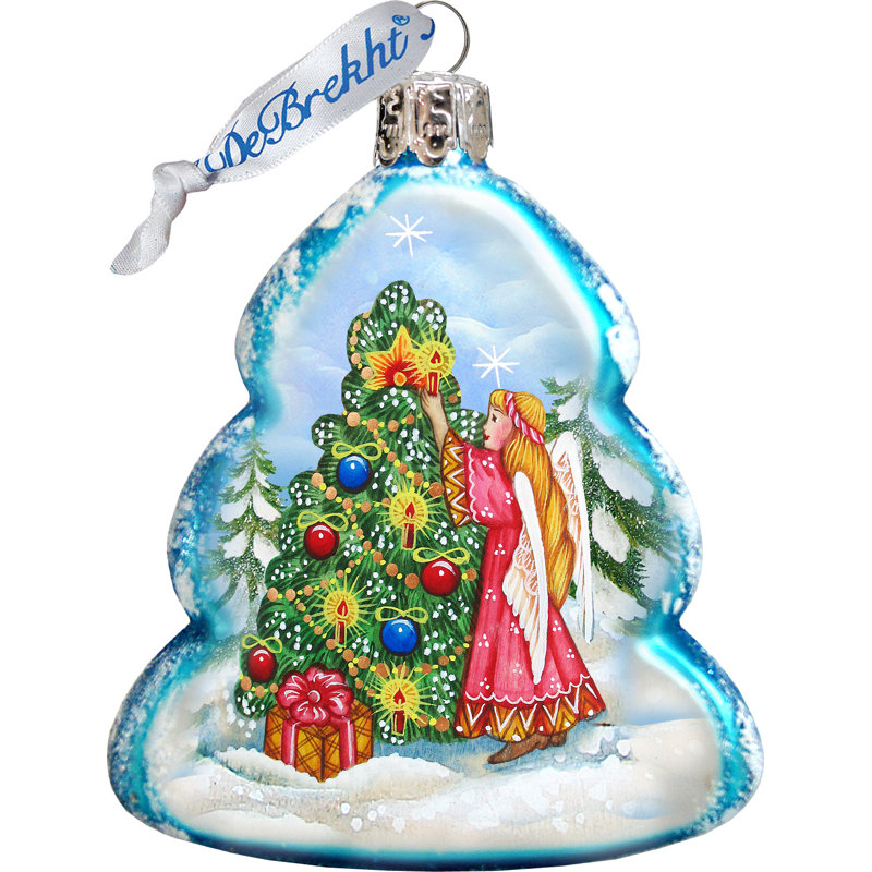 9'' Handmade Glass Holiday Shaped Ornament