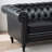 PU Rolled Arm Chesterfield Three Seater Sofa.-167117054-154774375