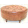 Round Leather Ottoman