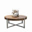 Table basse de salon 31,4 po en forme de tambour fait à la main en forme de tambour, table basse en bois F Smith, table basse à base robuste-911613846-930458765