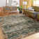 Machine Washable Vintage Area Rug with Non-Slip Back – Blue
