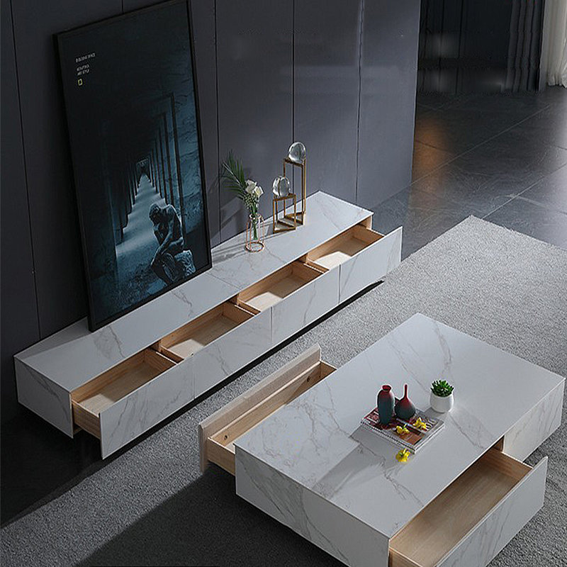 Ensemble de meuble télé italien, Blanc / Gris