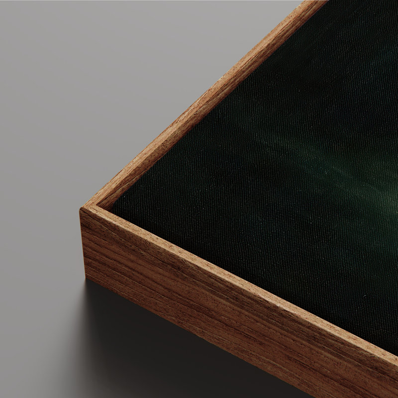 Framed Canvas Wall Art - Dark Green Abstract Atmospheric Wall Prints for Bedroom - 24"x36"x2pcs, Natural, 36" H x 24" W