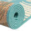 Tapis bleu sarcelle intérieur / extérieur tissé à la machine 4 pi 1 po Geo-324057317