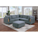 Contemporary Living Room Furniture 6Pc Modular Sectional Sofa