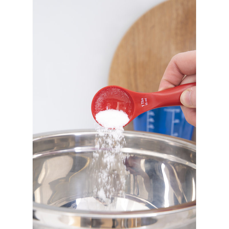 Colourworks Plastic Measuring Cups and Measuring Spoons Set, Green