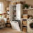 White Bathroom Laundry Cabinet With Strong Storage