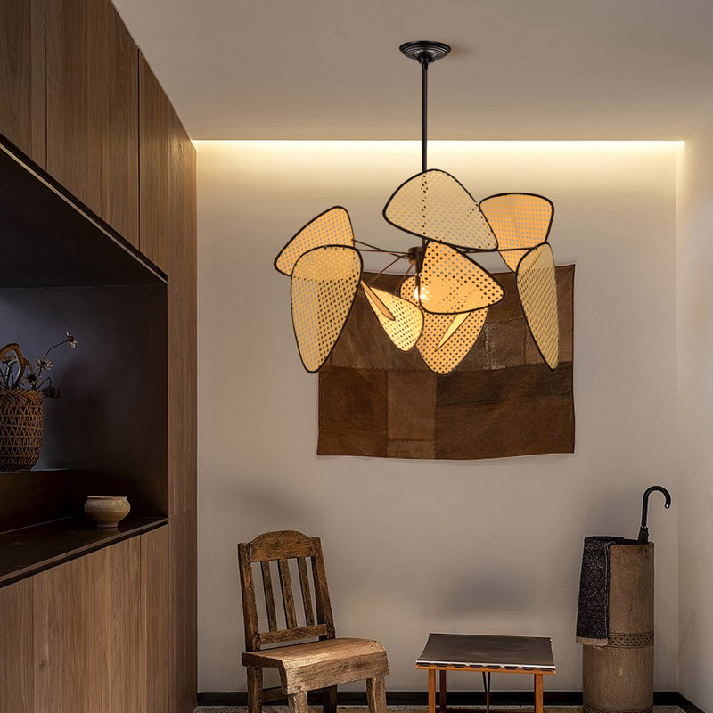 Luminaire suspendu 1 lumière jaune Amberlyn, H 57 po x l 26 po x P 26 po