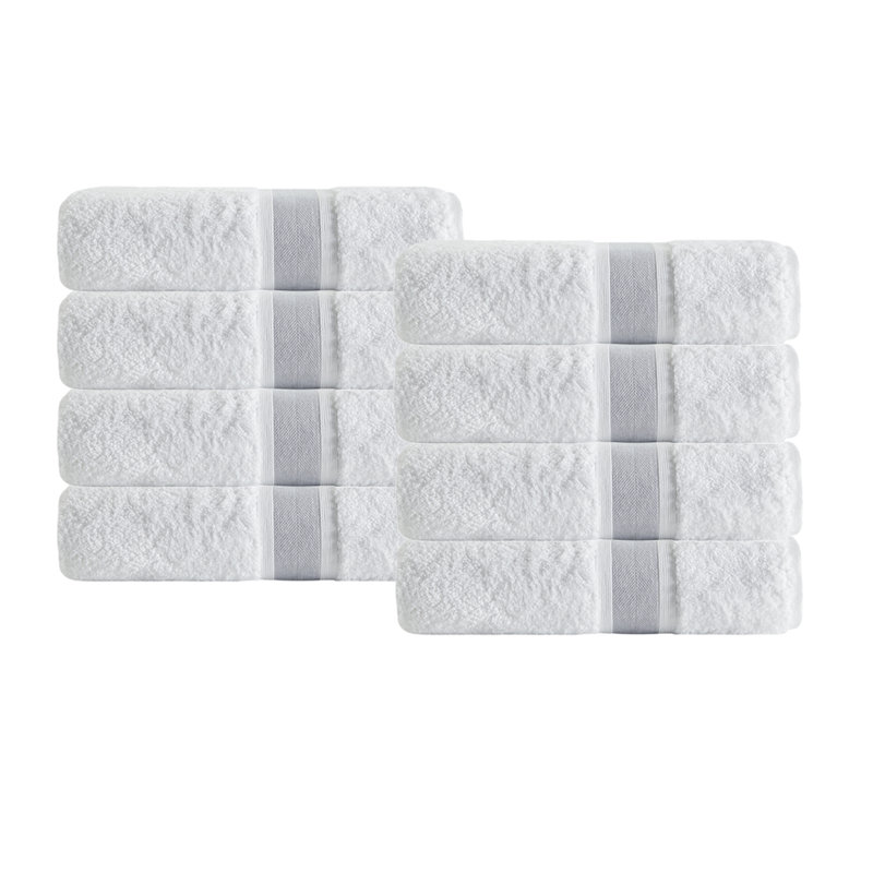 Ensemble de 8 serviettes en coton Amair, Argent