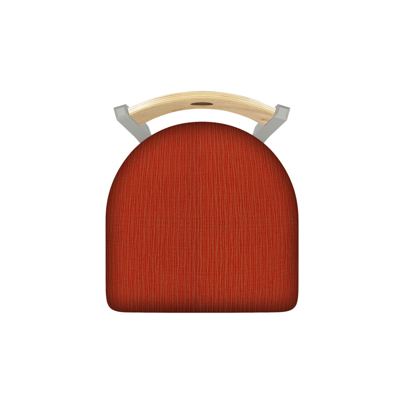Voltaire 18'' H Upholstered Metal Maple Side Chair, Anodized Nickel, Natural Maple, Fabric-Graph Poppy