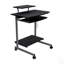 Chariot d'ordinateur compact avec rangement, graphite, tablette réglable et roulettes verrouillables pour un poste de travail polyvalent