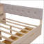 Lit plateforme en bois avec tablettes de rangement