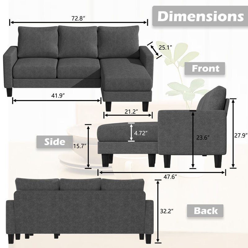 Aretina Upholstered Sectional, Gray
