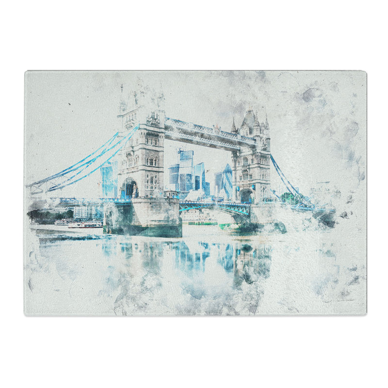 Tempered Glass London Bridge Chopping Board, 20 cm x 28.5 cm