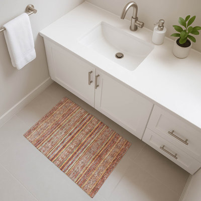 Premium Machine Washable Lampkins AMF1644 Stripes Rug