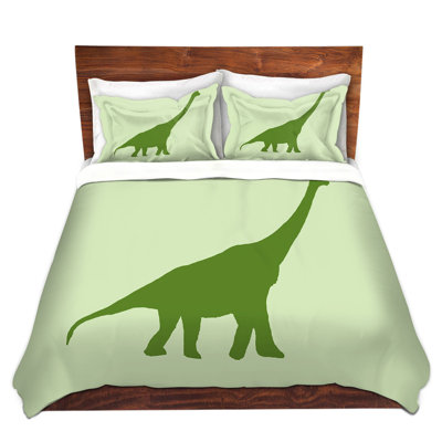  Catherine Holcombe Dinosaur I Green Microfiber Duvet Covers