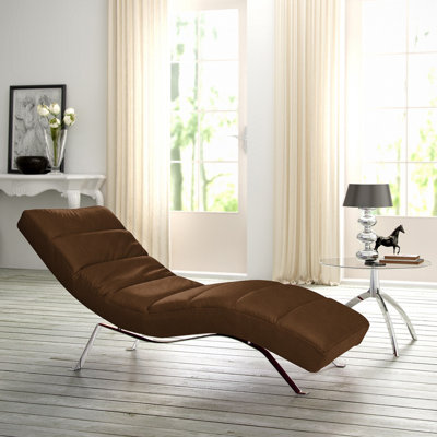 Chaise longue rembourrée en tissu d'aspect cuir avec dossier réglable Crosby