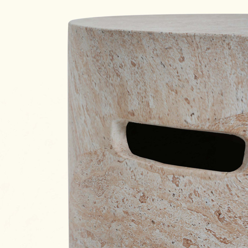 Outdoor/Indoor Lightweight Concrete Side Table With Side Handles