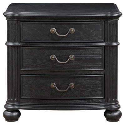 Celina 3-Drawer Nightstand Black