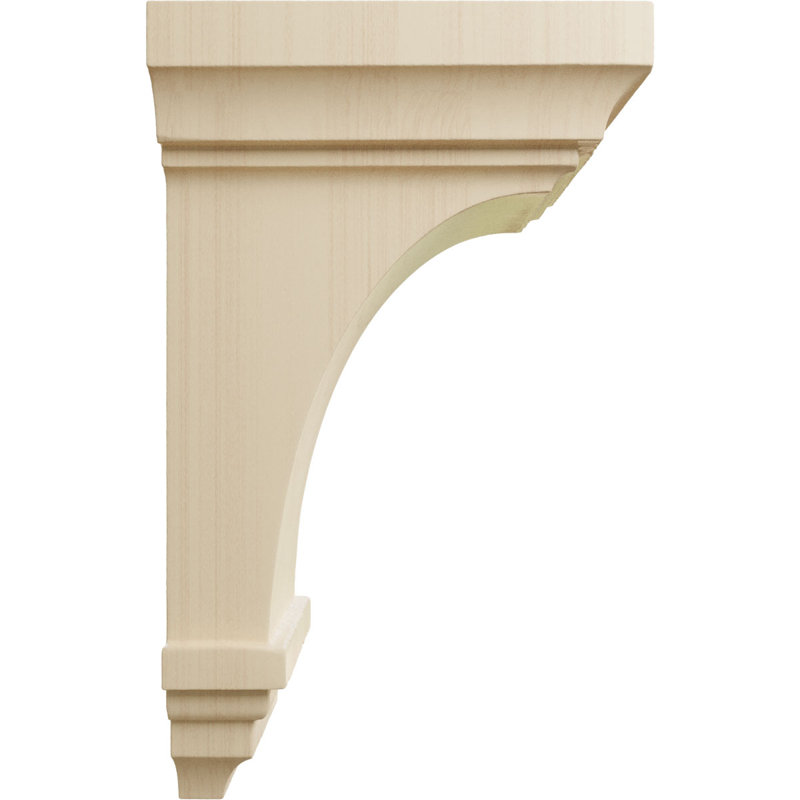 Small Jefferson Hand-Carved Rubberwood Corbel, 4" x 8"