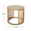 Table d'appoint en verre trempé et acier, couleur brune, P 17,88 po x H 16,46 po-785102479