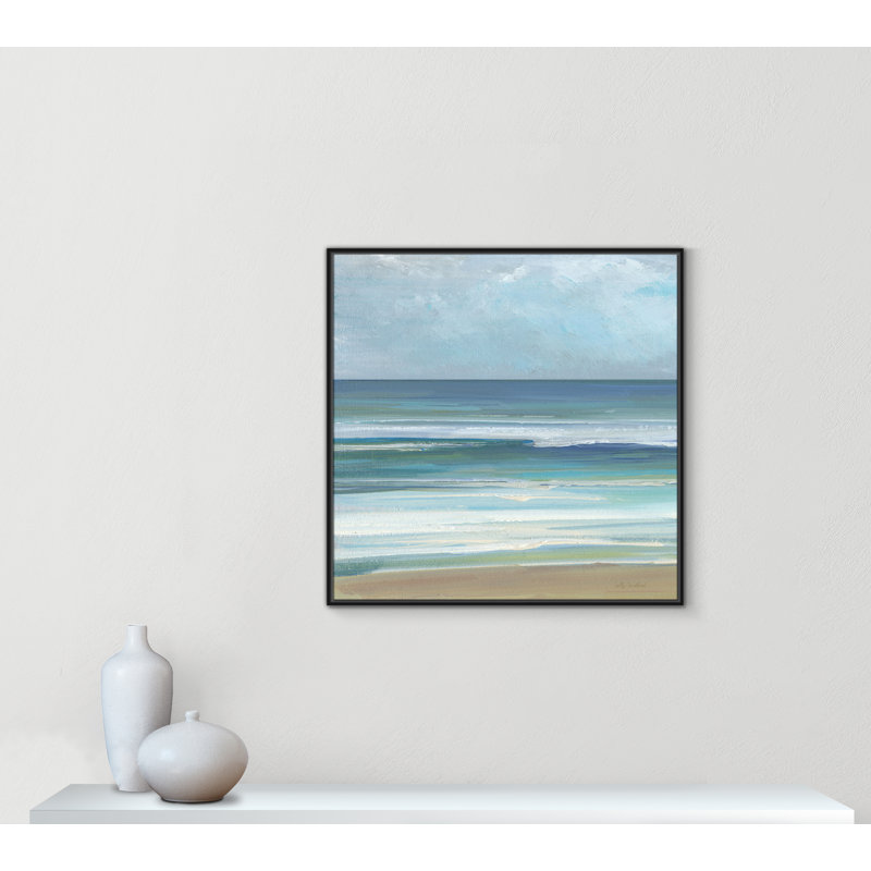 «Gentle Waves I» par Sally Swatland, H 37,5 po x l 37,5 po, Noir